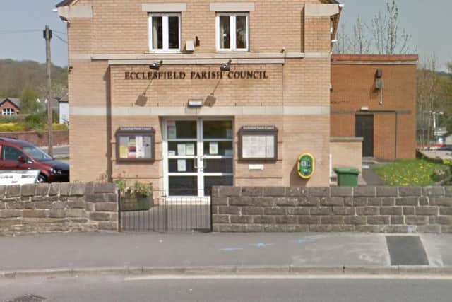 Police in Sheffield have appealed for information after this defibrillator was stolen from outside Ecclesfield Parish Council's offices on Mortomley Lane in High Green (pic: Google)