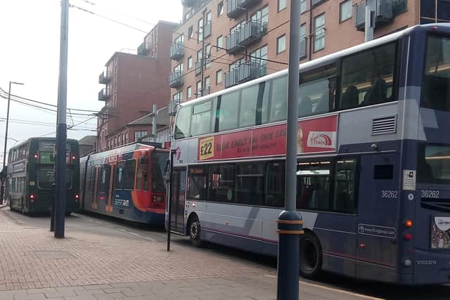 Buses in Sheffield.