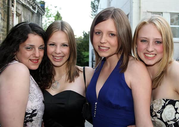 The Tapton Year 11 Prom in 2007 from left Natalie Lanera, Emily Jeffcock, Lauren Scrafield & Francesca Boulter