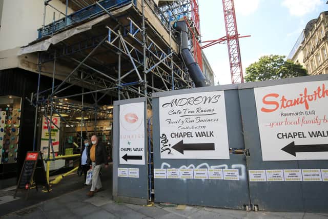 The building site on Fargate in Sheffield. Picture: Chris Etchells