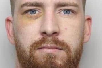 Pictured is Kurt Waters, aged 27, of Potterdyke Avenue, Rawmarsh, Rotherham, who was sentenced at Sheffield Crown Court to 30 months of custody after he admitted breaching a restraining order by contacting his ex-partner with calls and texts and to breaching suspended prison sentence previously imposed for a domestic violence related offence concerning the same complainant.