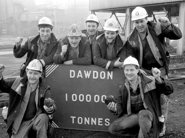 Dawdon miners passed the million tonne milestone in March 1987.