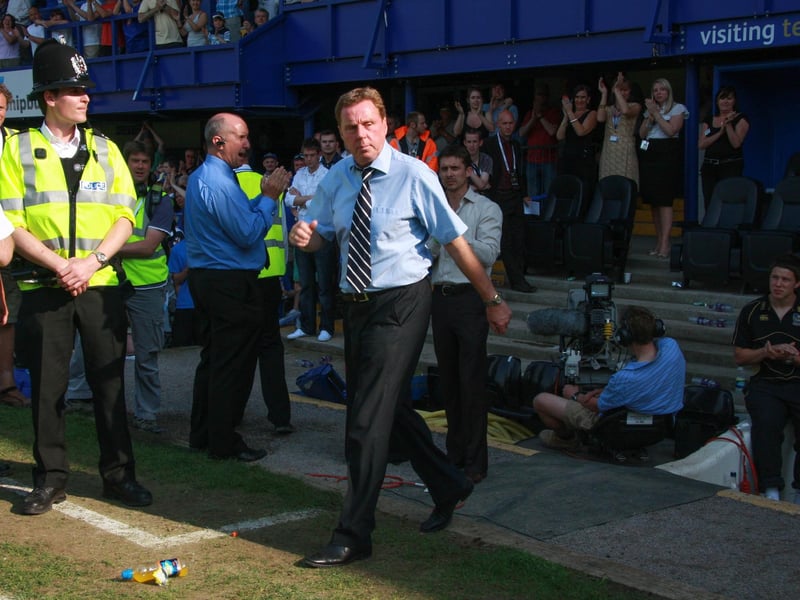 Harry Redknapp makes his way onto the pitch at Fratton Park. Picture: Habibur Rahman