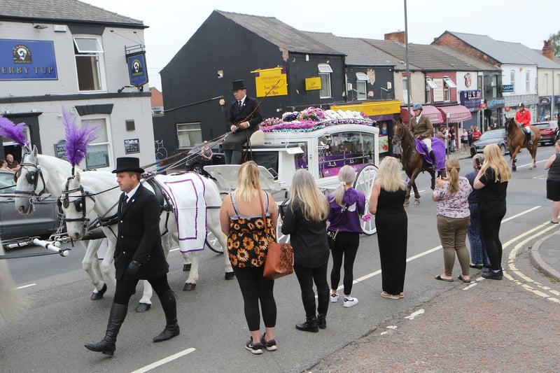 Large crowds gathered on Sheffield Road to pay their respects. The procession made its way to St Bartholomew's Church.