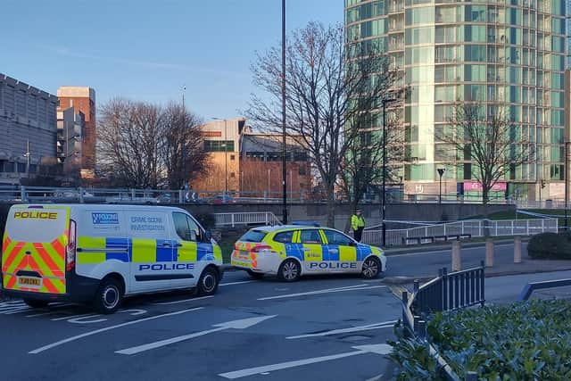 Police have taped off the underpass at the bottom of the Waitrose car park off St Mary's Gate.