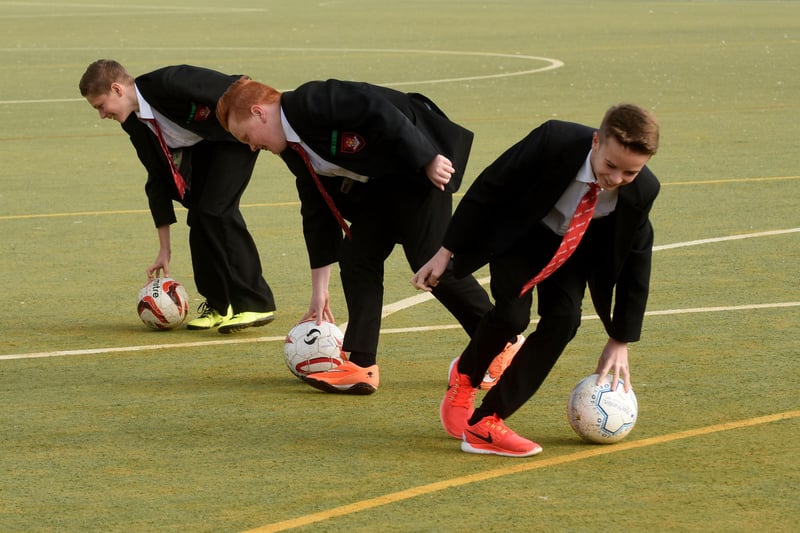 Pupils at English Martyrs School & Sixth Form College took part in a Global Goals event in 2015. The challenge involved spinning around a football then taking a shot a goal. Remember it?