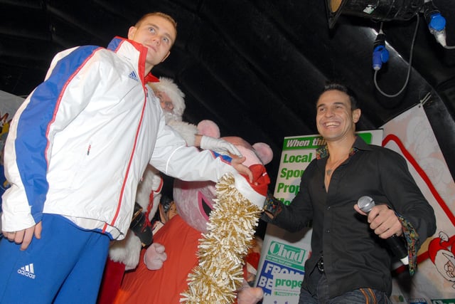 Mansfield Christmas Lights switch-on time, featuring paralympic swimmer Sam Hynd.