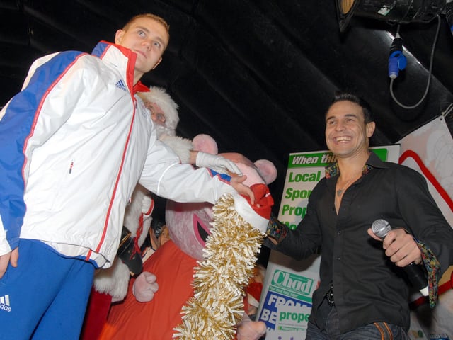 Mansfield Christmas Lights switch-on time, featuring paralympic swimmer Sam Hynd.