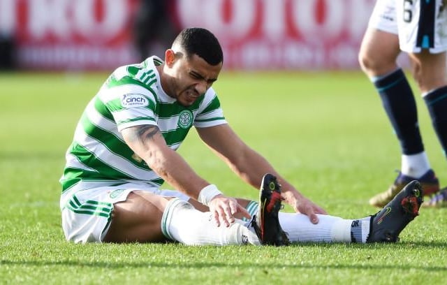 Celtic's Giorgos Giakoumakis has given fans hope of an injury return soon after appearing at the club's training ground flashing new boots on his social media channels. The striker has been out injured since early November. (Instagram)