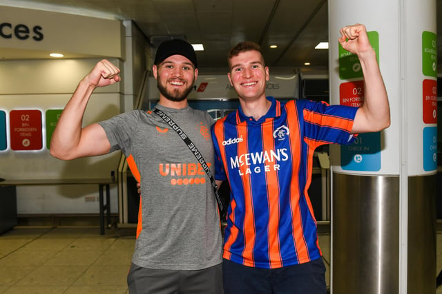 Brothers Callum and Andrew Morrison leave to go to the UEFA Europa League Final in Seville