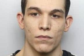 Pictured is Joseph Akroyd, aged 25, of  Hayfield Crescent, Frecheville, Sheffield, who has been sentenced at Sheffield Crown Court to four years of custody with a four year custodial extension after he was deemed to be dangerous following his guilty pleas to a common assault against his father, assault by beating against his mother and making threats to kill his mother.