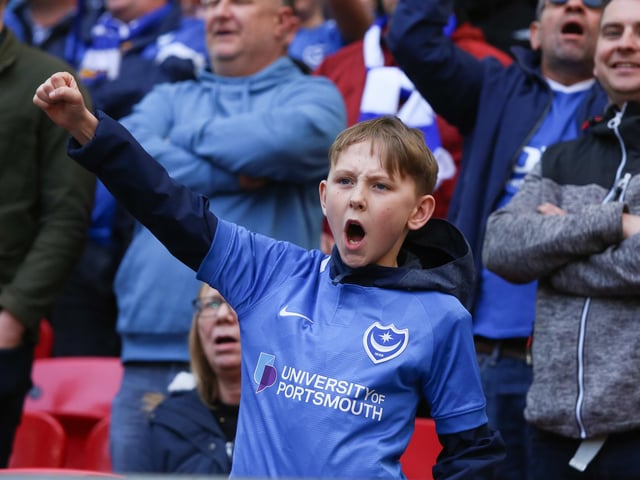 Pompey fans at Wembley for EFL Trophy final in 2019