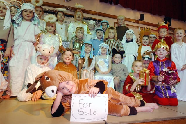 The children at St Oswald's C of E Primary School in Hebburn are pictured during their production of Donkey For Sale 15 years ago. Were you one of the stage stars?