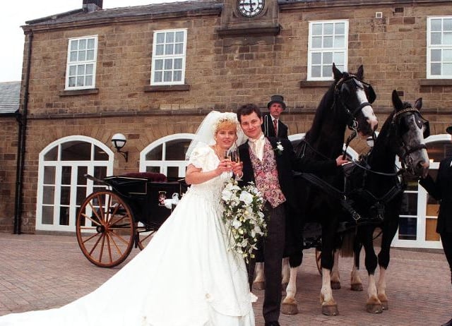 Carolyn and Steven Cooper were married at Barnburgh church in 1998.