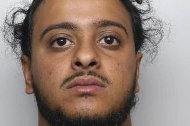 Ebrahim Musa, 24, of Ellemere Road, Burngreave, was spotted in a wooded area off Verdon Street, in Sheffield. When the area was search, officers found a haul of Class A drugs and cash.