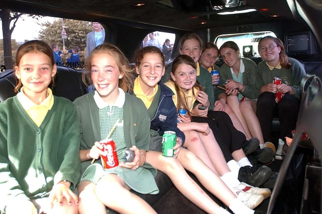 A retro scene from 2004. These Fens Primary School pupils finished their last day at school with a limo ride. Are you in the picture?