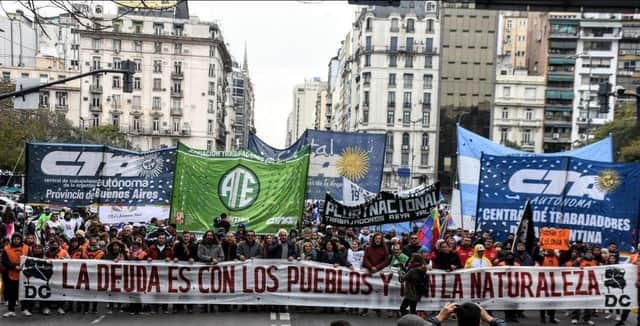 Debt for Climate protest in Argentina