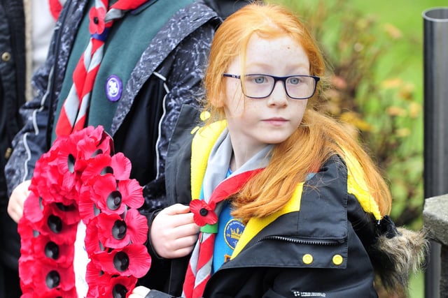 Members of local youth organisations were on hand to lay wreaths at the war memorial
