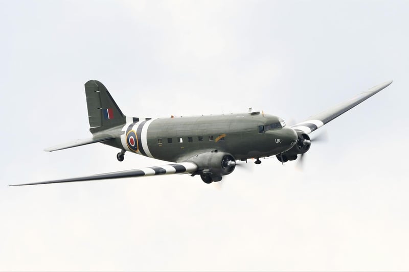 A flypast by the Battle of Britain Memorial Flight Dakota was a hit with visitors.