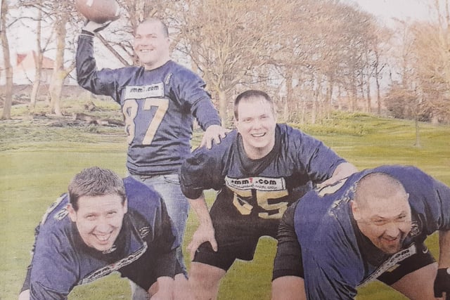 Kirkcaldy Bulls hosted the first ever European flag football event in Scotland.
The Bull Run took place at Carleton Park, Glenrothes, and was organised by the Bulls - current Scottish champions,.
Pictured are Stephen Bramwell, Bob Wylie, Andrew Jones, and Garry Crawford.