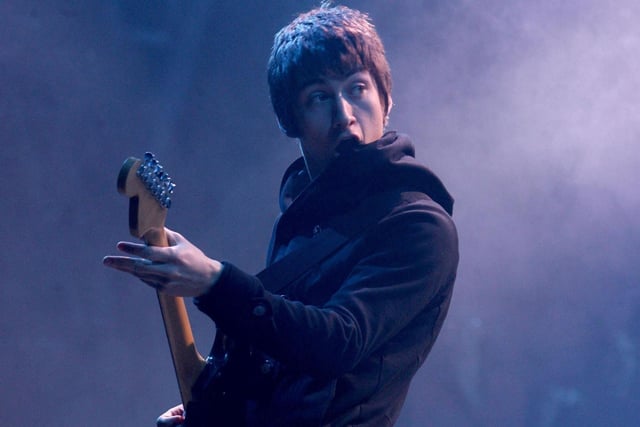 Another shot of Alex Turner in action at Glastonbury 2007
