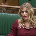 Conservative MP Miriam Cates, seen here speaking in a House of Commons debate, will lose her Penistone and Stocksbridge seat at the July 4 general election in a Labour landslide, predict polling organisation YouGov