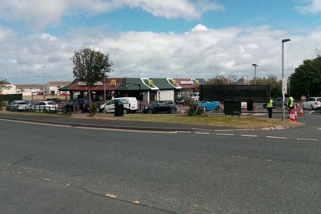 A bit of patience needed in the queue at Berwick McDonald's.