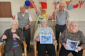 (back, centre) Rachael Addy, activities coordinator for Deangate Care Home, with residents.