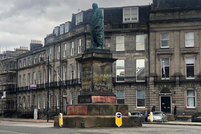 The Robert Dundas statue is the second of the Melville statues to be defaced in Edinburgh following the Black Lives Matter protest