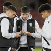 Sheffield Wednesday youngsters Bailey Cadamarteri, Rio Shipston and Pierce Charles. (Andrew Matthews/PA Wire)