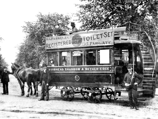Sheffield horse drawn tram in Moncrieffe Road, Nether Edge, Sheffield