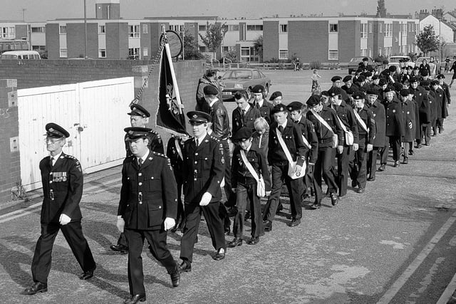Inspection time in 1980 for Kirkby's St John Ambulance Brigade.