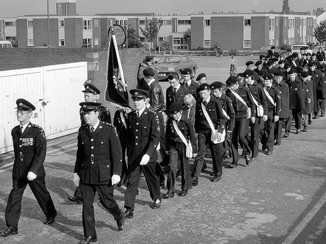 Inspection time in 1980 for Kirkby's St John Ambulance Brigade.