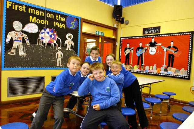 Pupils at East Herrington Primary School planned to celebrate 40 years of community involvement with a party for former pupils. Does this bring back memories from 2004?