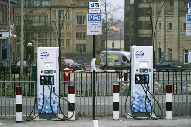 New electric car charging points in Carver Lane car park in Sheffield city centre.Picture Scott Merrylees
