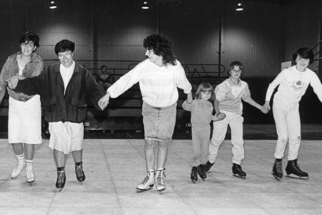 Youngsters in action on the  artificial ice rink at Peterlee Leisure Centre but in which year?