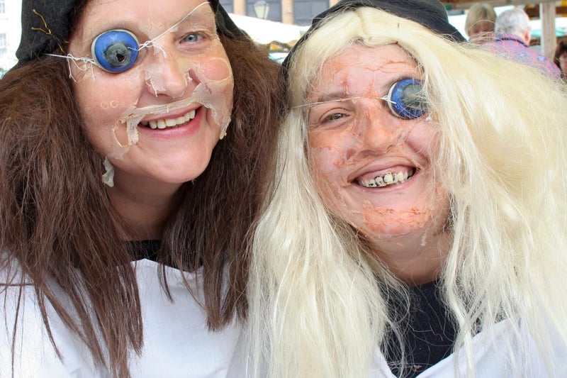 Mother and daughter Jenny Benford and Louise Tasker-Lynch at the Hagwarts n all charity stall for ARC at Chesterfield Medieval Market in 2009