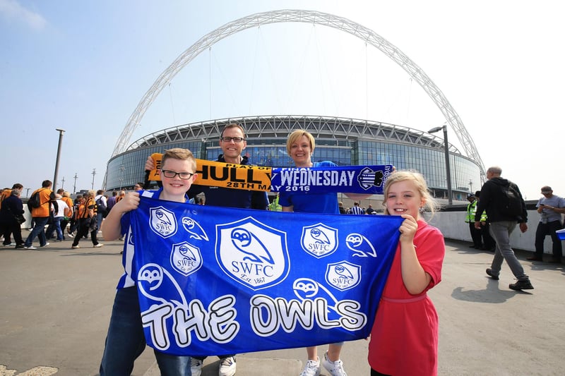 Sheffield Wednesday fans show their support before the Championship Play-Off Final at Wembley Stadium Nigel French/PA Wire.