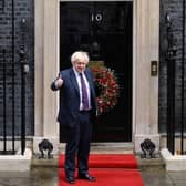 Boris Johnson outside No.10 in December. The Prime Minister is expected to resign today after a number of government resignation over the last 48 hours.