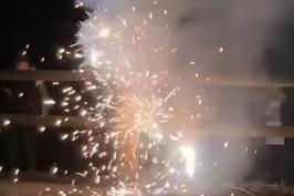 Fireworks were set off at the vigil. From Jordan Thomas.