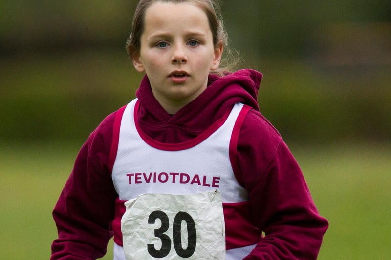 Grace Levell taking part in Teviotdale Harriers' last races of the season