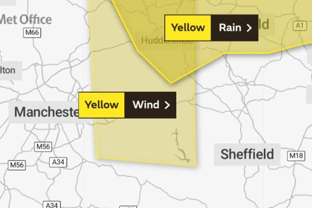 Met Office yellow wind warning.