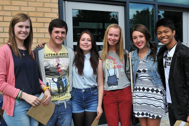 English Martyrs School and Sixth Form pupils were pictured with their GCSE results eight years ago.