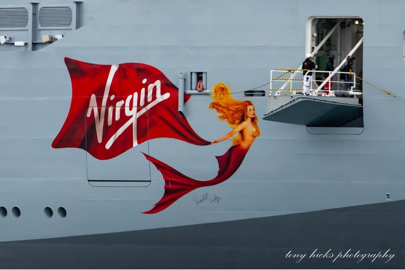 Virgin cruise ship Scarlet Lady entering Portsmouth for the first time by Tony Hicks