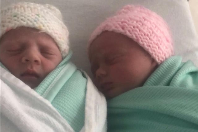 Twins Keeva and Freya were born to mum Hayley on 4 April 2020 - five weeks early