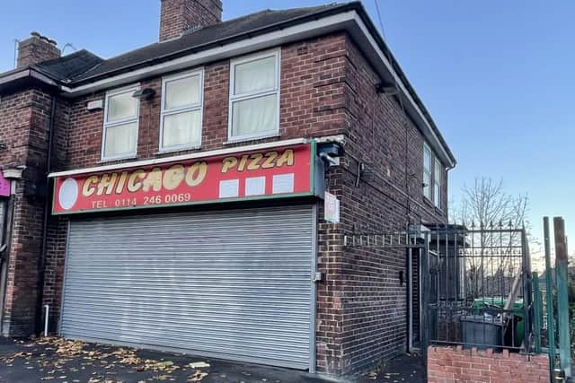 The property is on Nethershire Lane, Shiregreen, and is currently let to a takeaway business.