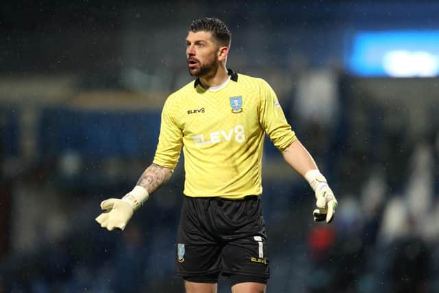 Keiran Westwood of Sheffield Wednesday reacts during the Sky Bet Championship match between Blackburn Rovers and Sheffield Wednesday at Ewood Park on December 26, 2020 in Blackburn, England.  (Photo by Lewis Storey/Getty Images)