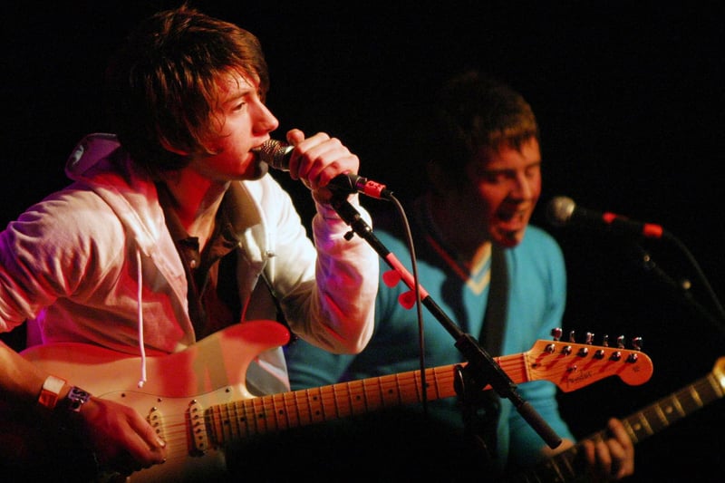 The Arctic Monkeys' Alex Turner, left, and Jamie Cook performing at the SXSW Music Festival in Austin, Texas, in March 2006