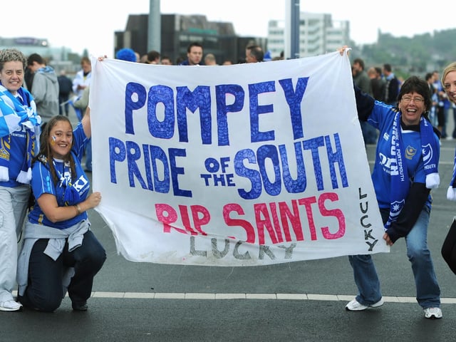 Pompey supporters at Wembley.
