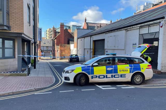 A man was attacked in Portland Lane, off West Street in Sheffield city centre, in the early hours of this morning